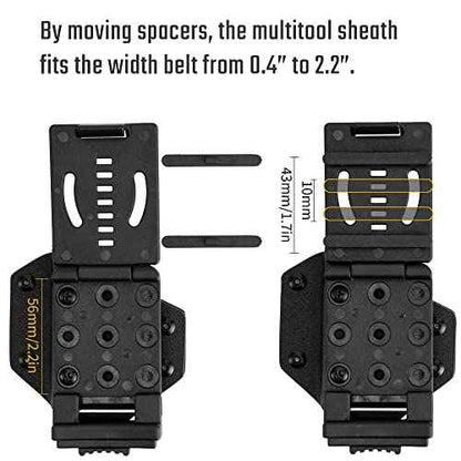 TACTICAL GEEK TX1 Multitool Sheath, EDC Multi Tool Sheath Holder Holster, Adjustable Sheath with Back Clip for Belt, Multi-Tool not Included (Carbon Fiber Grain)