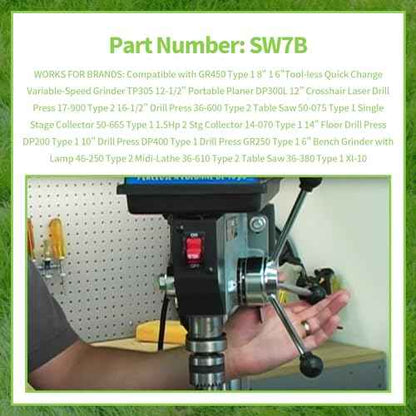 HAKATOP SW7B On-Off Toggle Switch 2 Prong for Delta, Aftermarket Replaces Parts Ryobi Table Saws Drill Press Delta 489105-00 46023 Switch