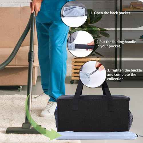 Carry Bag Compatible with Dupray Neat Steam Cleaner, Dupray Neat Steamer for Floors Storage Organizer Adjustable Steam Cleaner Storage Bag with Extra Pockets, Black