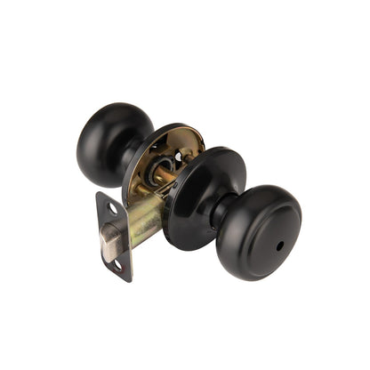 NCSEN Matte Black Door Knobs,Interior Door Knob with Lock,Coastal Style Door knob for Privacy and Bedroom (Bath or Privacy)