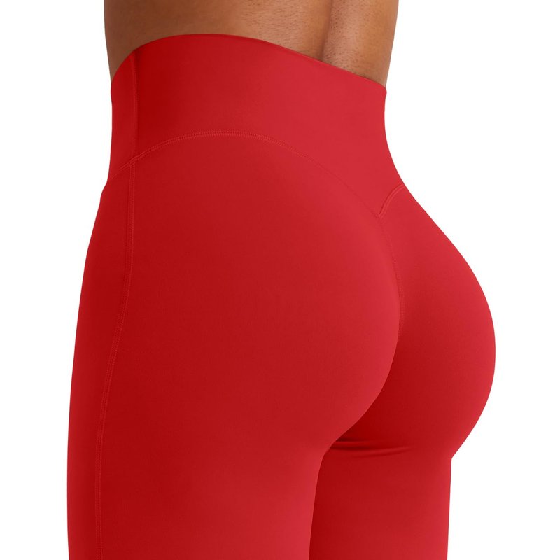 YEOREO Workout Leggings Womens No Front Seam Straight Leggings 31.5" High Waist Buttery Eddiy Gym Yoga Pants Red XXL