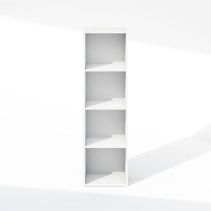 Furinno Reed Closet Organizers and Storage, 4-Tier Closet Organizer, Open Shelf Closet Storage, for Wardrobe, Bedroom, Living Room, White