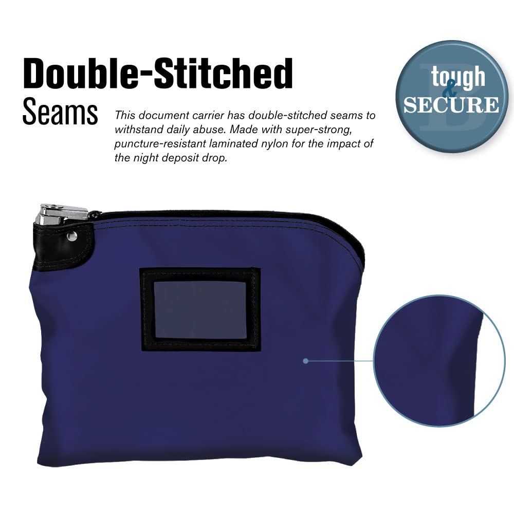 BankSupplies Locking Deposit Bag Laminated Nylon Royal Blue 15 x 11 2 Keys Included HIPAA Compliant Puncture Resistant
