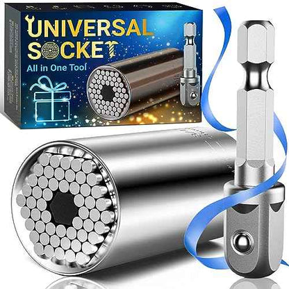 Super Universal Socket Tools Set - Power Drill Adapter Grip Socket for Men and Women - Cool Gadgets and Stocking Stuffers Ideas for Dad, Husband, Him