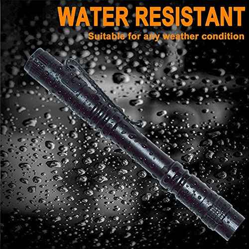 Beieverluck 20 Pack Pen Light Flashlight Mini Small Flashlight with Clip Waterproof LED Pocket Pen Flashlights for Camping, Inspection, Work, and Emergency(Large,Black)