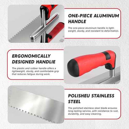 6Pcs Tile Tools Set, Tile Trowel Concrete Tool, Notched Trowel, Grout Trowel, Grout Float Sponge for Tiling Installation Grouting, Tile Mortar Trowel