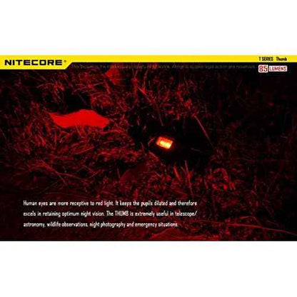 Nitecore Thumb 85 Lumens USB Rechargeable White & Red LED Keychain Light - Tiltable Work Light with Clip and a LumenTac USB Charging Cable