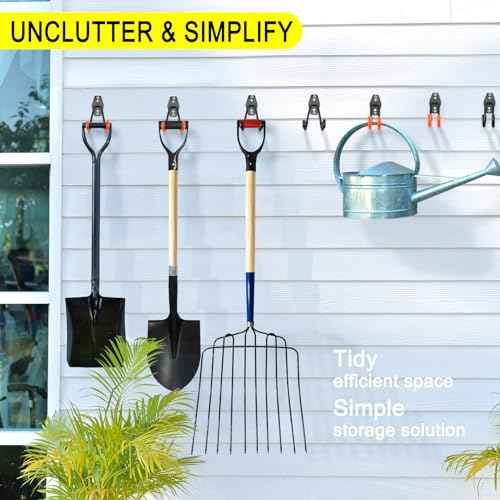 18 Pack Heavy Duty Garage Hooks, Utility Wall Mounted Storage System, with Anti-Slip Coating Hanger, for Hanging Power and Garden Tools, Ladders, Bikes, Ropes and Bulk Items