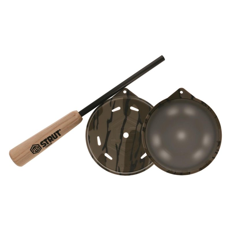 Hunters Specialties Camo Cutt'R Glass Mossy Oak Bottomland Pot Call - Realistic Turkey Vocals Pot Game Call