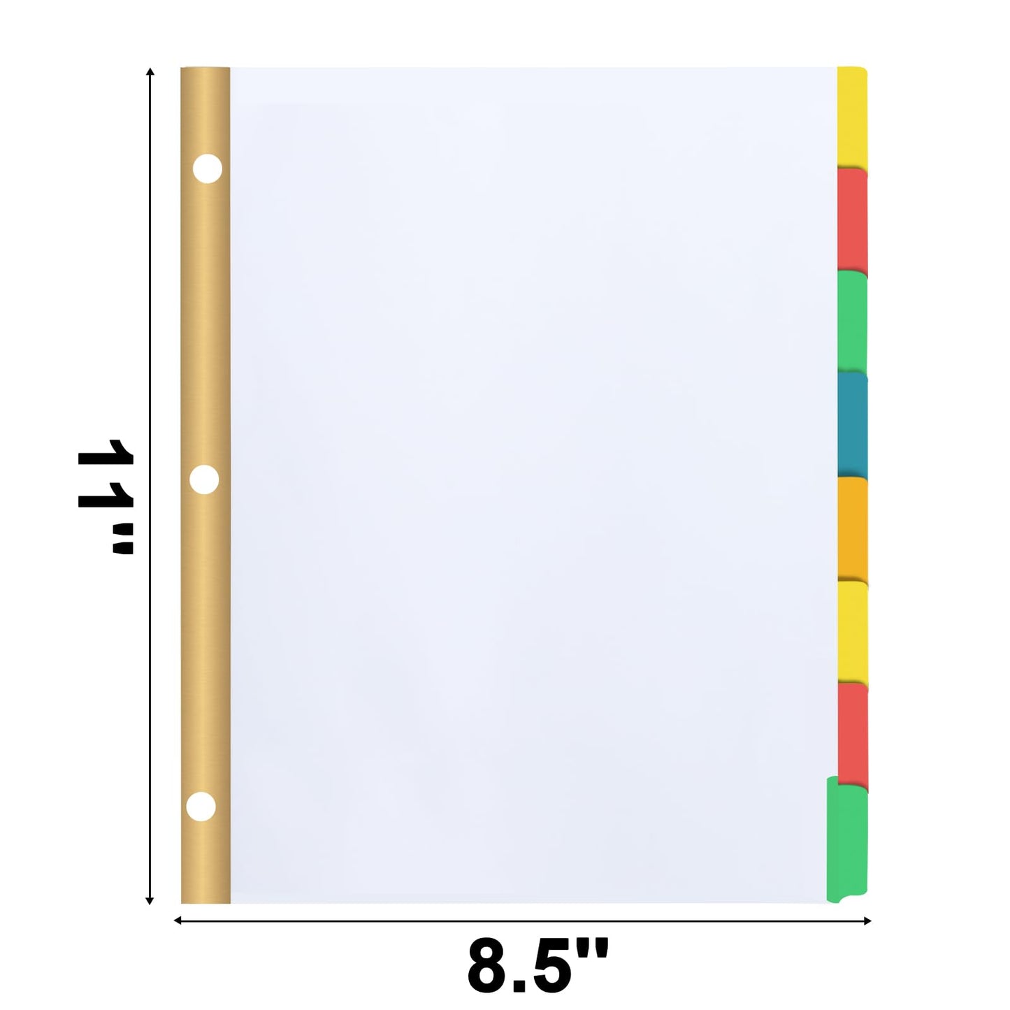 Binder Divider, PANDRI 120 Pack Binder Index White Dividers with 8 Tabs, Letter Size Paper Binder Divider for School Office Home Business