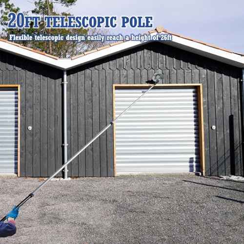 28FT Reach Light Bulb Changer for High Ceilings -Light Bulb Extension Pole Changer with Telescopic Extension Pole 5-20FT Suction Cup Baskets for High Ceilings and Recessed Lights