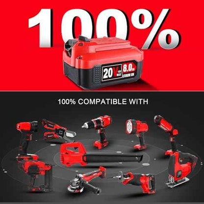 8.0Ah 2Pack Lithium Compatible with Craftsman 20V Cordless Power Tools Replacement for Craftsman 20V Battery
