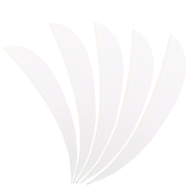 ZSHJGJR Archery Arrow Feathers 4Inch 5 Inch Turkey Feathers Fletchings Arrow Feathers Fletches Right Wing for DIY Hunting Arrows 50PCS (4inch, Right Wing, White)