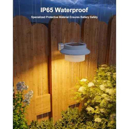 8 Pack White Solar Powered Clip On Gutter Mount Lights Outdoor Waterproof LED Fence Lamp for Lighting Rainspout, Railing, Outside House, Wall, Deck, Porch, Garage, Easy Peasy Installation(Warm White)