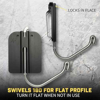Holstery HookMaster | Tool Belt Utility Hook Holster - Heavy-Duty Steel Swivel Hook Holder - All Metal