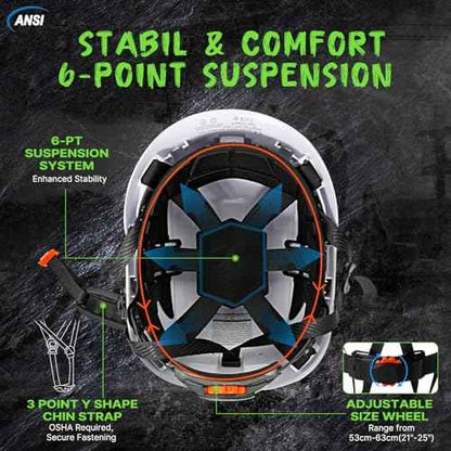 Carbon Fiber Pattern Hard Hats - Construction OSHA Approved Hard Hat,ANSI Z89.1 Type 1 Class C Adjustble Vented Safety Helmet for Men Women,6-Pt Suspension Low Profile Hard Hat with Chin Strap Cascos