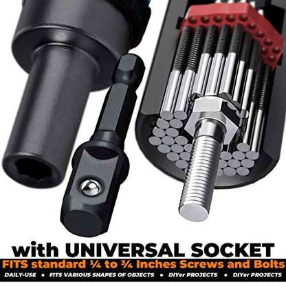 Universal Socket Tool Set, Ratcheting T-Handle Screwdriver Set with Power Drill Adapter, Fathers Day Dad Gifts from Daughter Wife Son, Gifts for Him Men Husband, Boyfriends, Orange, Black