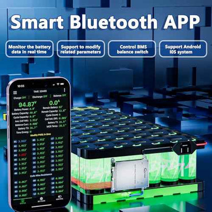 JKBMS Smart BMS 8S-20S 40A 0.4A Active Balance Build-in Bluetooth with RS485 PCB Battery Protection Board Li-ion LiFePO4 LTO Lithium Battery Pack (JK-BD4A20S4P)