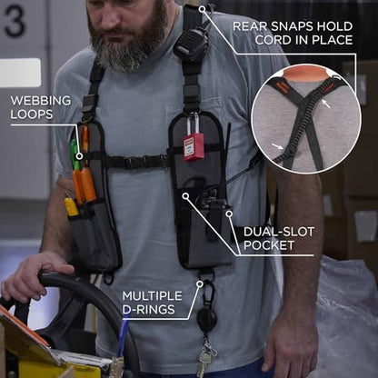 Ergodyne Squids 3144 Dual Shoulder Radio Holster Harness for Barcode Scanners