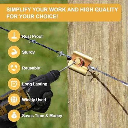 200 Pcs 2'' Fence Staples, Reusable Fasteners with Wire Fixer, Nails for Wire Mesh and Woven Fencing, Quickly Install Screws with Cordless Drill