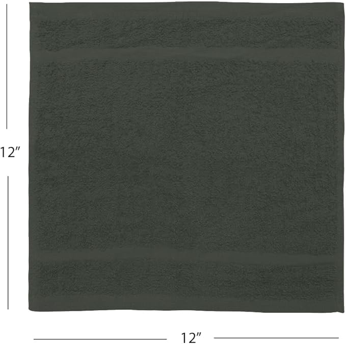 Avalon Towels Cotton Washcloths – Size 12x12 Inches, 100% Ring Spun Cotton