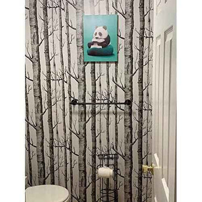 Birch Tree Peel & Stick Shiplap Black/White Removable Wallpaper - Self Adhesive, Waterproof & Shelf Liner - Home Decoration - 17.7" x 118"