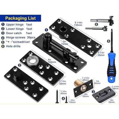 Hidden Pivot Hinge, 600LBS Load-Bearing,Thickened Solid Steel-Heavy Duty Hardware for Bookcase, Murphy Door Kit 360 Rotation Invisible Hinges for Secret Door£¬Bookcase, Shelf Doors