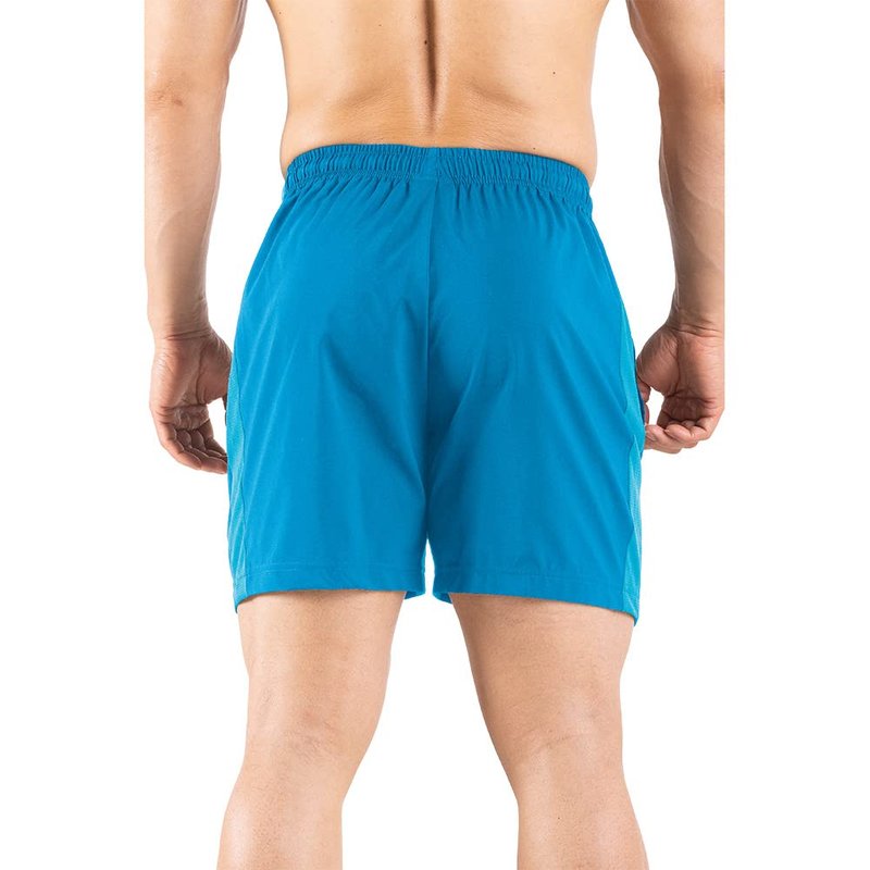 Gaglg Men's 5" Running Shorts 2 Pack Quick Dry Athletic Workout Gym Shorts with Zipper Pockets Light Blue/White,Small