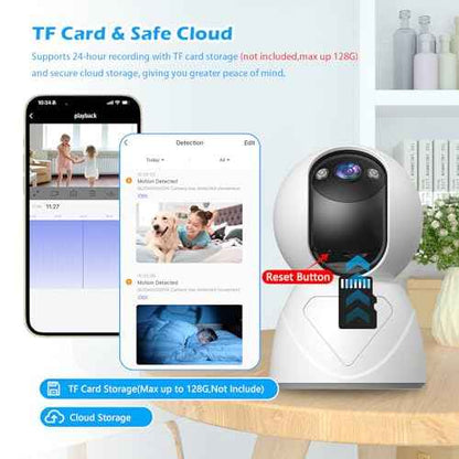 3MP Indoor Security Camera, 5G WiFi 360¡Æ Pan/Tilt Home Cameras for Baby Monitor/Pet/Elder/Kids/Bedroom, Auto-Focus and Zoom,Motion Tracking,2-Way Audio,Siren,3 Night Vision,Cloud&SD Card