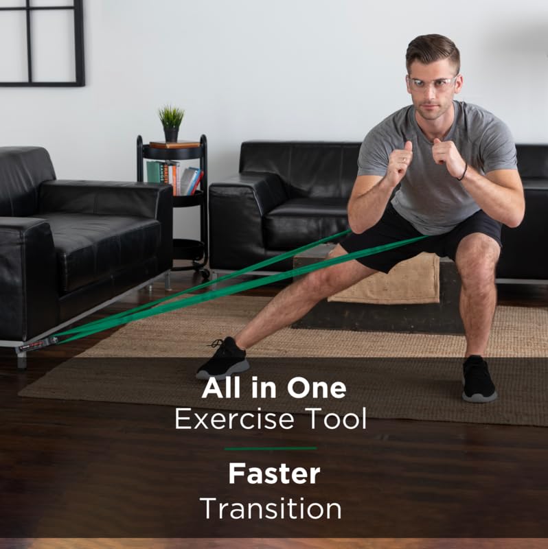THERABAND CLX Resistance Band with Loops, Fitness Band for Home Exercise and Full Body Workouts, Portable Gym Equipment, Gift for Athletes, Individual 5 Foot Band, Green, Heavy, Level 4