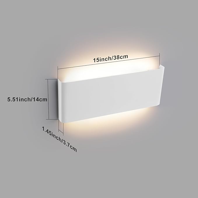 15"Modern LED vanity light,20W Dimmable 5 CCT (3000K-6500K) Adjustable Wall Lamp,Up and Down Wall Lighting,Indoor Wall Sconce for Bedroom,Staircase,Hallway,Dressing Table,4 Pack（White）