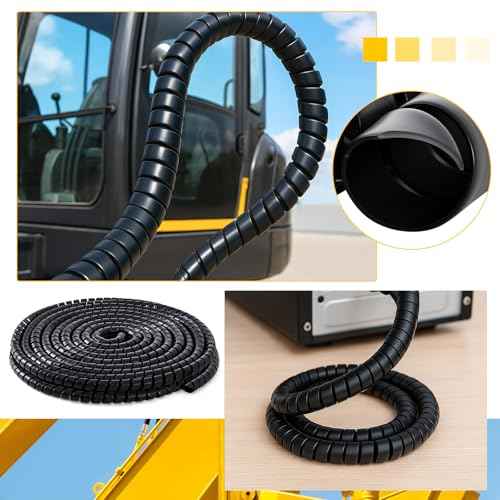 Spiral Wrap Cable Protector, Safe 1.25" Od x 40' Pre Cut Lengths Hydraulic Hose Protector Wrap to Avoid Wear and Extend Life for Hydraulic Pneumatic Hoses