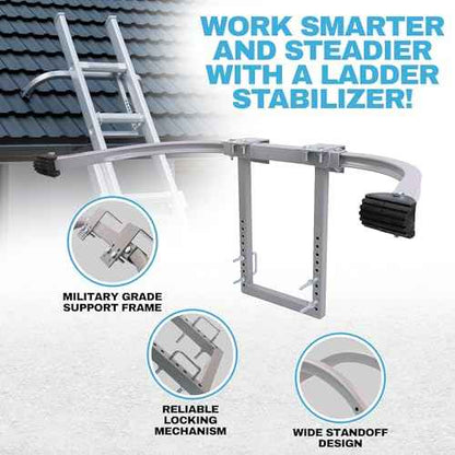 Secure Ladder Stabilizer - Extension Ladder Stabilizer & Roof Ladder Hook for Gutter Cleaning Tools and Wall, Enhance Safety with Ladder Accessories