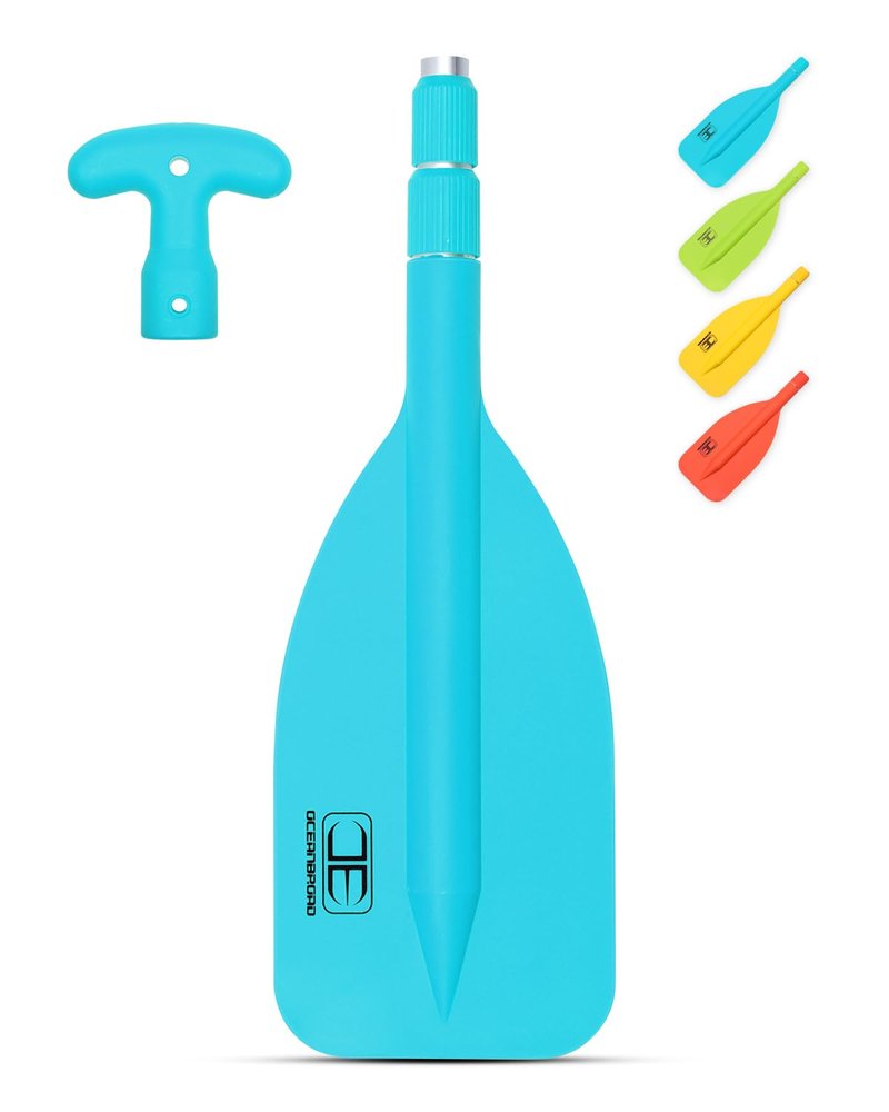 OCEANBROAD Telescoping Emergency Paddle 21''-42''（Assembling Required） Collapsible Paddles Aluminium Shaft for Kayaking Boating Canoeing River Tubing, Blue, 1 Paddle
