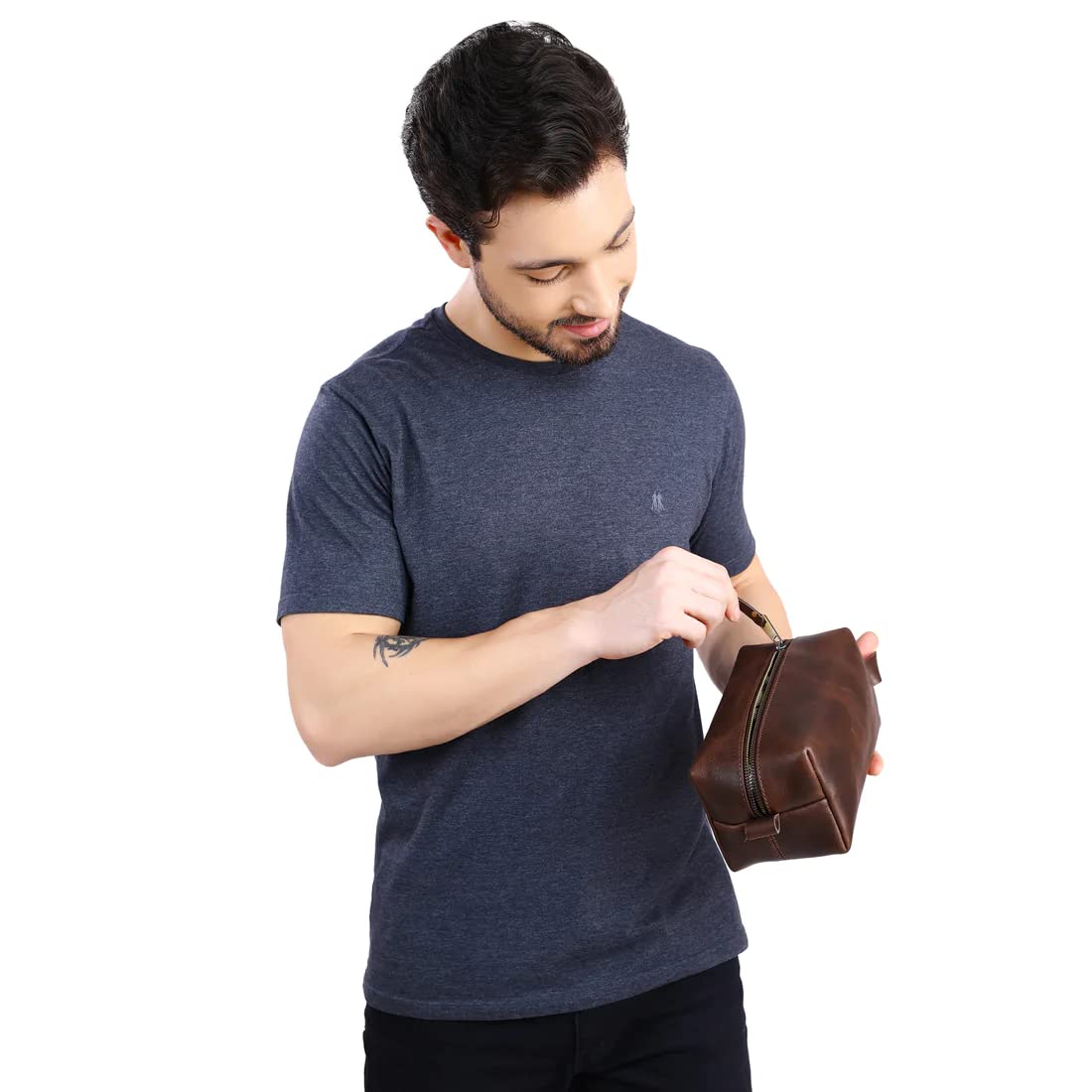 Luxe-Range Personalized Full-Grain Leather Toiletry Bag, Groomsmen Gift, Christmas Presents, Travel Kit For Men