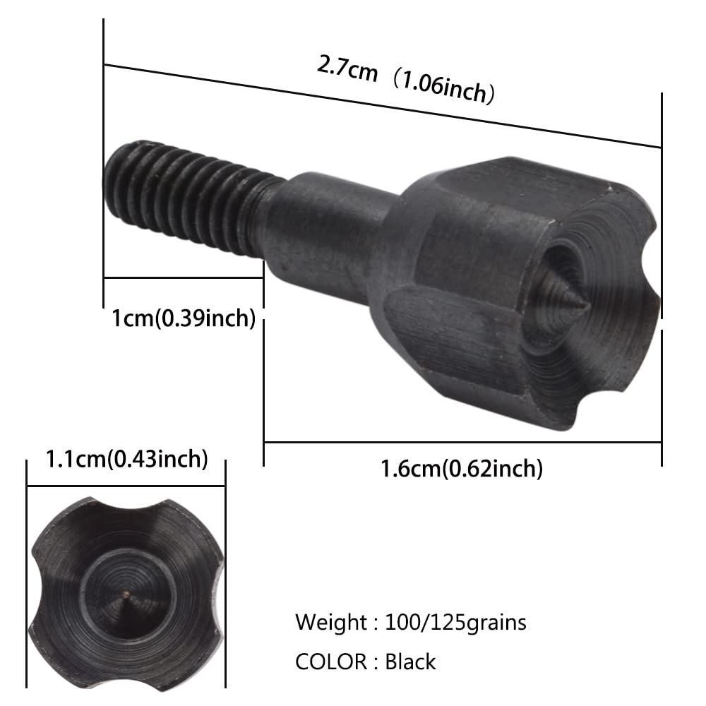 YLS 100 Grain Small Game Broadheads Judo Points Hammer with Broadhead Case for Hunting Arrow Tips Screw-in Arrowheads 12pcs