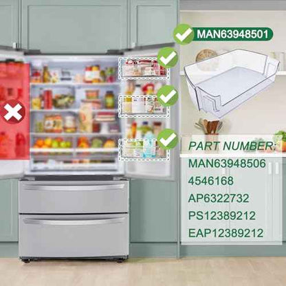 Modoo MAN63948501 Refrigerator Door Bin, Bin Basket Shelf Compatible with lg Refrigerator LFCS27596S/00, LFCS28768S/00, LFXC22526D/00, Replace MAN63948506 4995815 PS16763606 FIX16763606