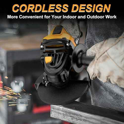 Cordless Angle Grinder Compatible with Dewalt Battery 20V Max, 4-1/2 Inch Power Electric Angle Grinder Tool with Handle, 6 Discs for Grinding, Cutting, Polishing