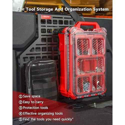 Mounting Plate Compatible with Mil.WaukeeãÀ Packout Boxes, Stainless Steel, 50 Lbs, for Tool Storage and Organization System (Half Plate)