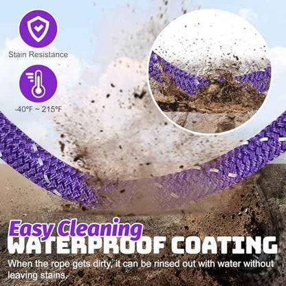 Kinetic Energy Recovery Rope 1" x 30ft,with Soft Shackle and Glove£¬Linetic Light Reflecting Tow Rope for 4WD Pick Up Truck, SUV, ATV, UTV