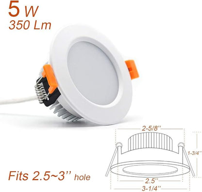 LEDLightsWorld 3 inch Smart Recessed Lighting, 110V 5W, WiFi RGBCW 2700K-6000K Dimmable Color Changing LED Retrofit Downlight, CRI 80 with Driver, Compatible with Alexa/Google Assistant, 4 Pack