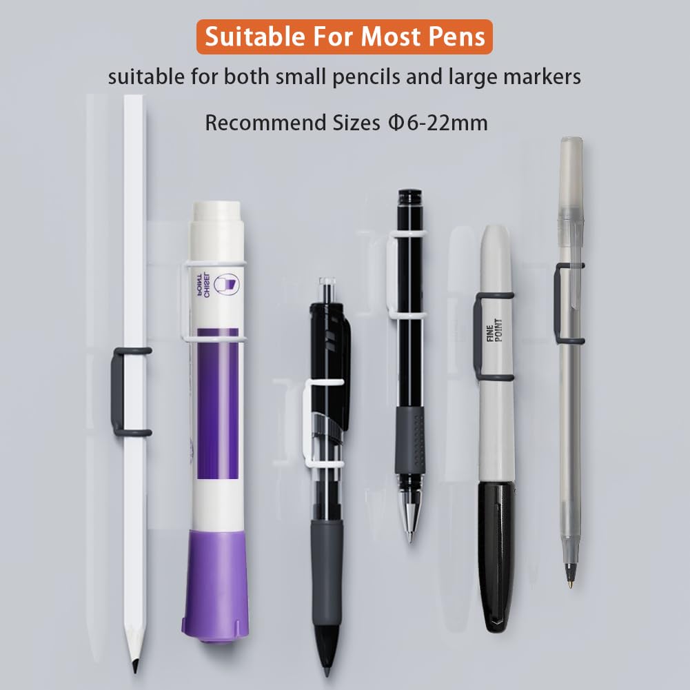 Freewindo 12 Pack Magnetic Pen Holder for Refrigerator, Silicone Magnetic Pencil Holder for Locker, Magnetic Dry Erase Marker Holder for Whiteboard, Desk, Clipboard (6 colour)