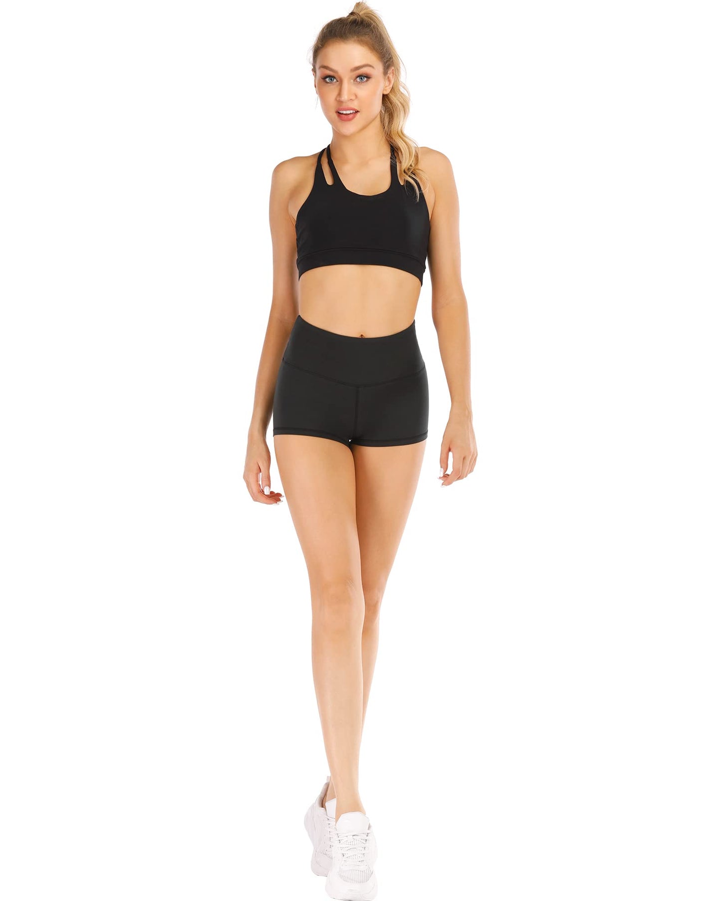 CHRLEISURE Biker Yoga Shorts for Women – High Waisted Tummy Control Workout Running Athletic Booty Soft Shorts(3" Black, M)