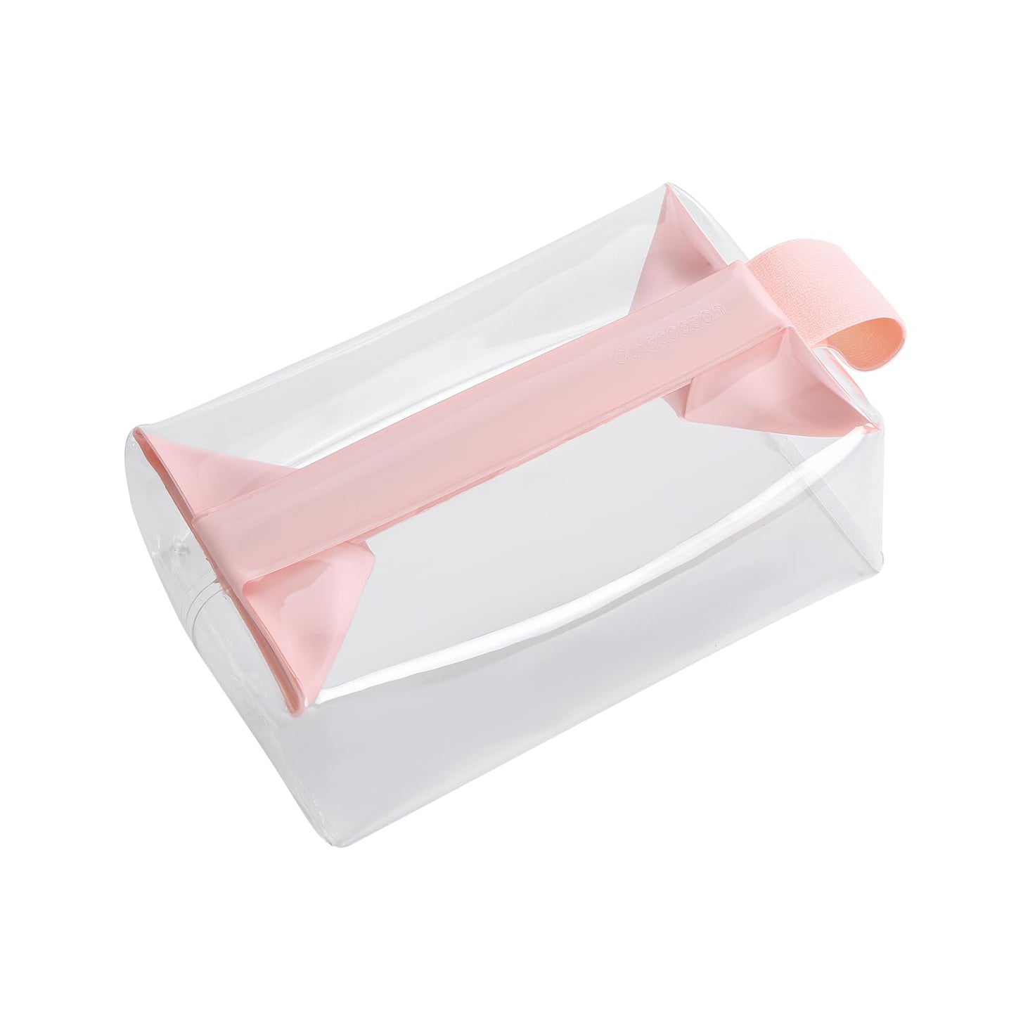 Clear Toiletry Bag with Magnetic Closure, 0.7mm Thick Structured TPU Travel Organizer, Transparent Cosmetic Bag for Toiletries, Makeup and Daily Essentials with Modern Color Trim(Pink Trim)