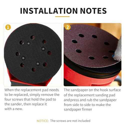 4 Pack 5" 8 Hole Replacement Sander Pad Compatible with Milwaukee 6021-21 6034-21 2648-20 2648-21 Orbital Sander Hook and Loop Replacement Part #51-36-7100 (4 Screw Holes Sander Pads)
