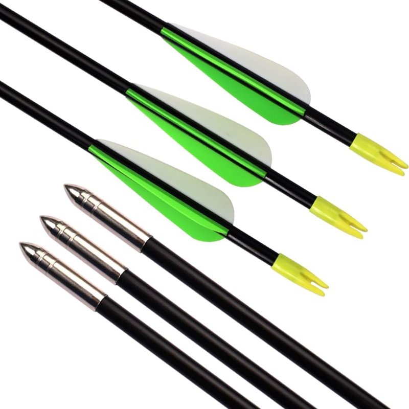 Fiberglass Practice Arrows for Archery - 24/26/28/30 Inch Target Shooting | Safe for Youth & Beginners - 6/12 Pack