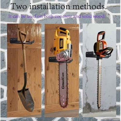 Heavy Duty Wall Mount Trimmer Rack, Reinforced Sidewall Organizer Hanger for Weedeater, Chainsaw, Grass Trimmer & Leaf Blower, Garage Garden Tool Storage