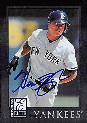 Sports Memorabilia Autograph Warehouse 302083 1998 Donruss Elite Homer Bush Autographed No.73 Baseball Card - New York Yankees