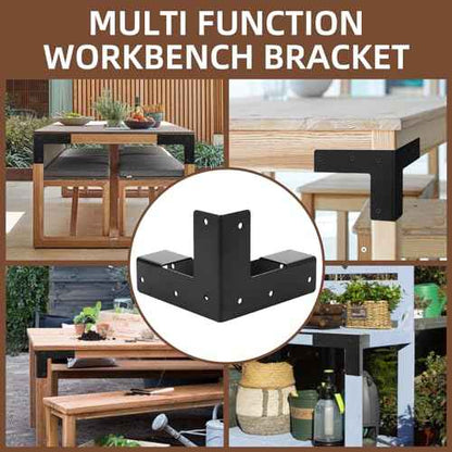 Work Bench Brackets, 8 Pieces 2 x 4" Steel Corner Brackets Right Angle Corner Support Bracket for DIY Shelving Work Table Furniture Repairs (Actual 1.5"x3.5")