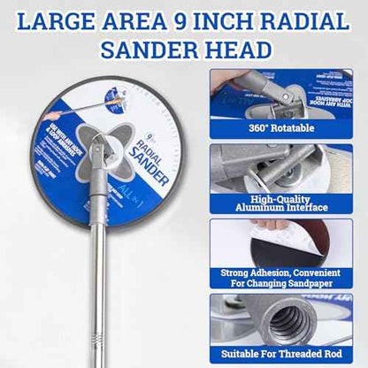 Drywall Pole Sander With 118in Splicing Pole,2 Sander Heads,15sanding Sheets (80,100,180,240,320 Grit),Suitable For Wall Painting, Cleaning and Polishing